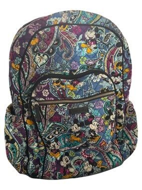 Disney x Vera Bradley Mickey & Minnie Paisley Quilted Backpack - Teal Purple